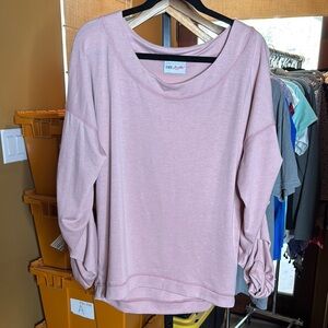 Gee Loretta Boatneck Draped Sleeve Blush Rose Women's Top Size Medium